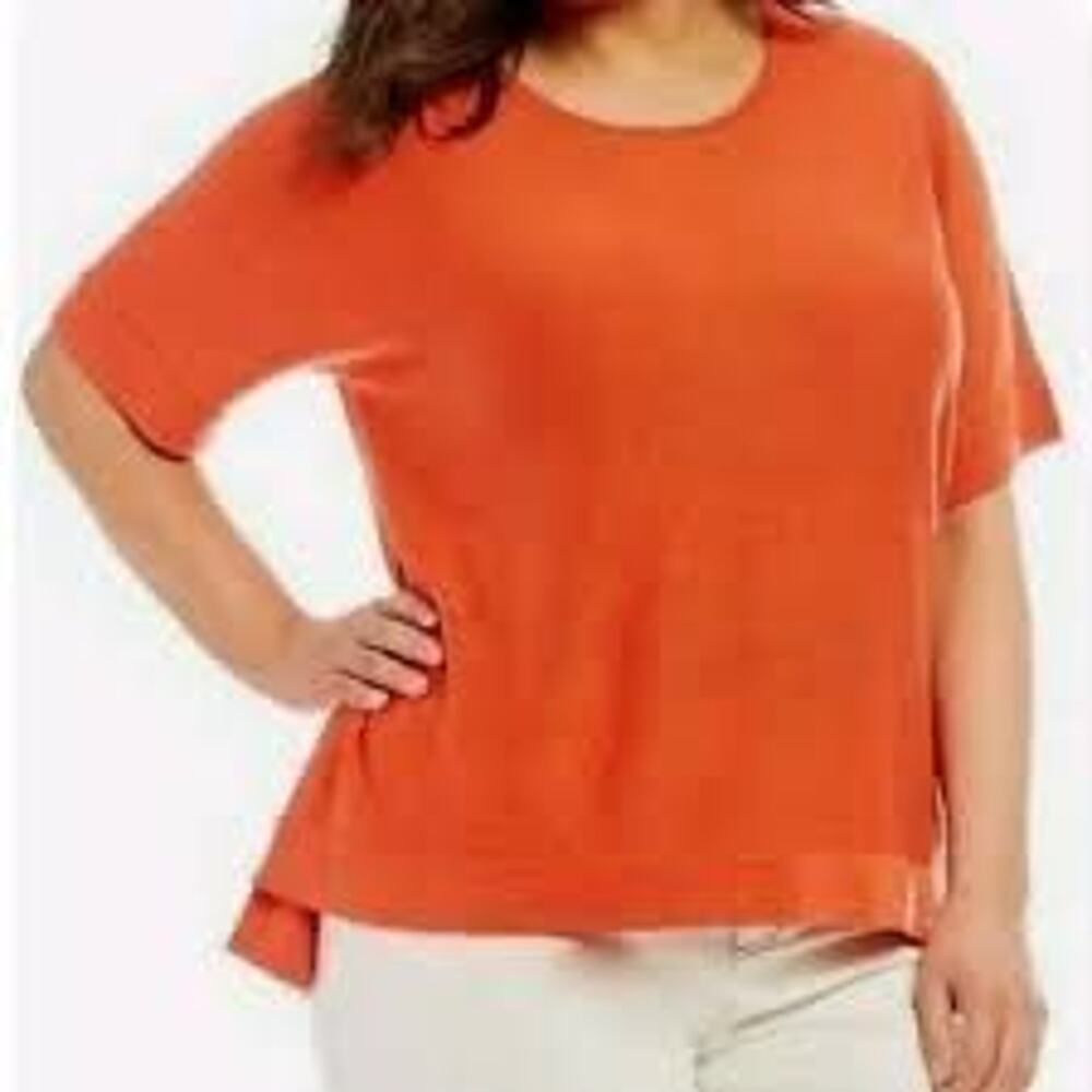 Eileen Fisher XS Crew Neck Lyocel Blouse Top